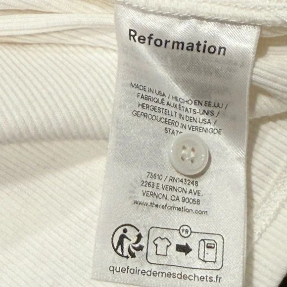 🛍️ Reformation Hudson Knit Tank Top – White, Size M - Picture 5 of 8